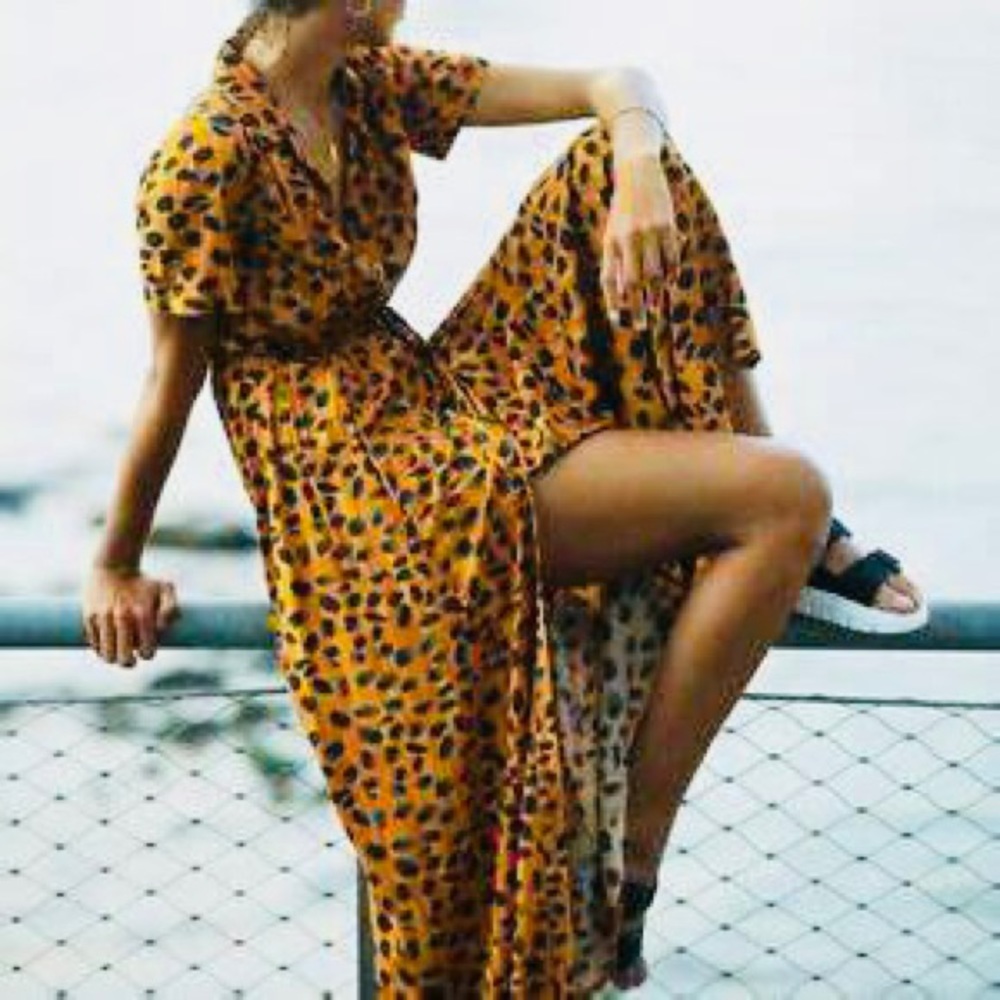 Porridge leopard print maxi dress